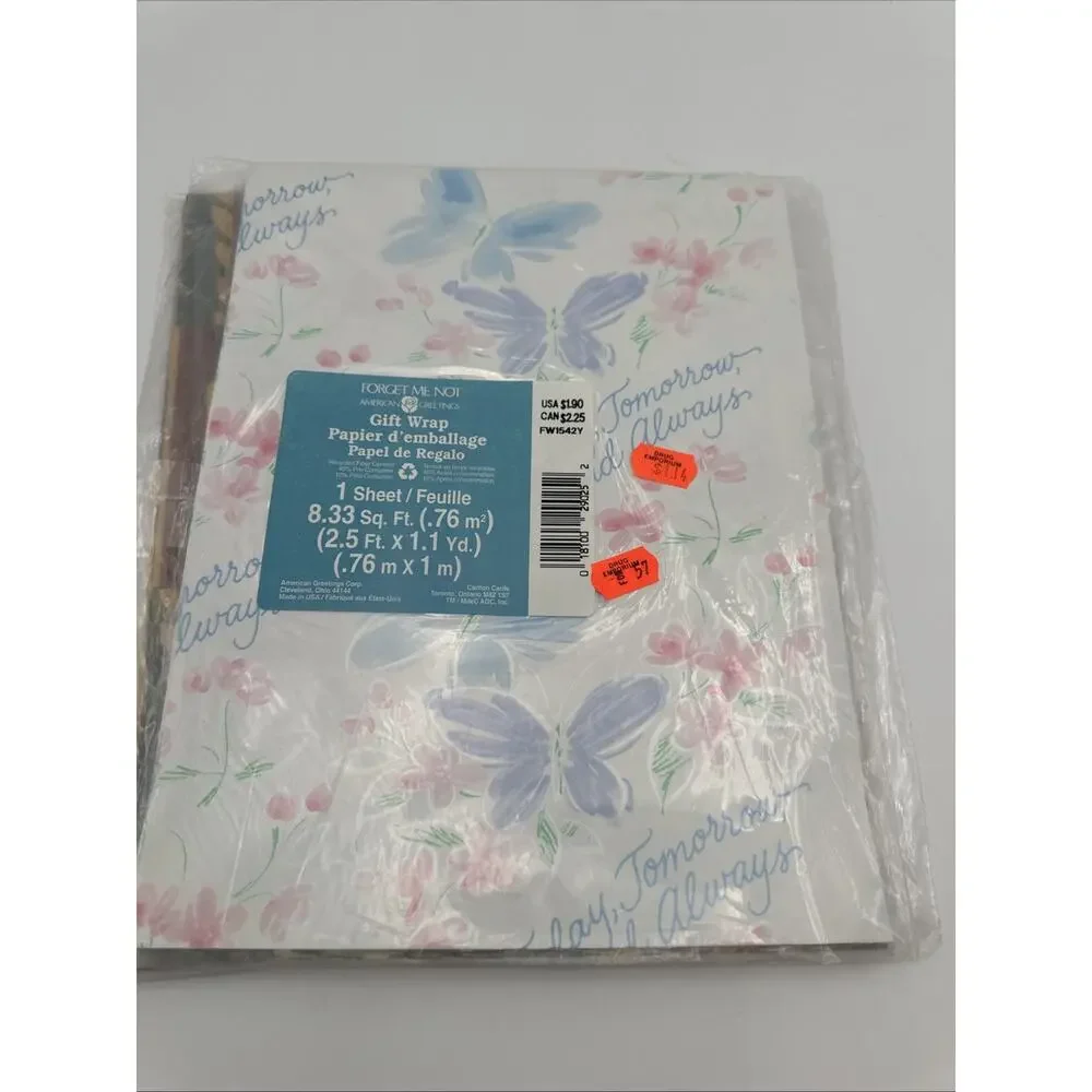 3 Packs Vintage Forget Me Not Gift Wrap Safari And Love Theme